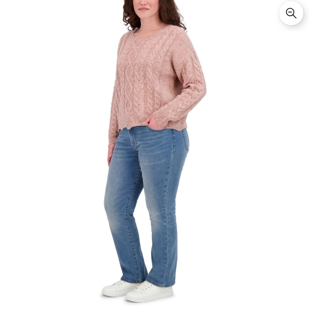 Lucky Brand XXL Women's Pink Cable Knit Sweater - Picture 7 of 13